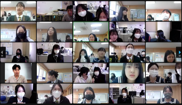 杉並総合　韓国語部　ソウルの姉妹校高校生と交流